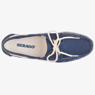 Sebago - Docksides Uomo Blu - PORTLAND WASHED CANVAS