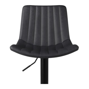 Lot de 2 chaises de bar réglables 62,5/83 cm gris foncé - Killi
