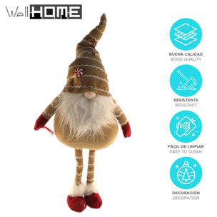 Gnomo de pie decorativo navideño con sombrero, diseño nórdico original
