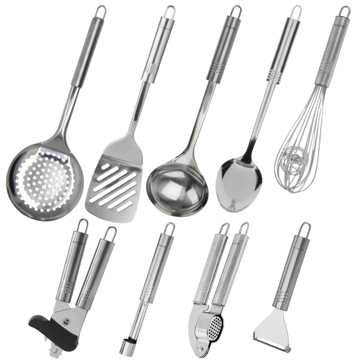 Ensemble de 9 ustensiles de cuisine inox Fackelmann Ovale