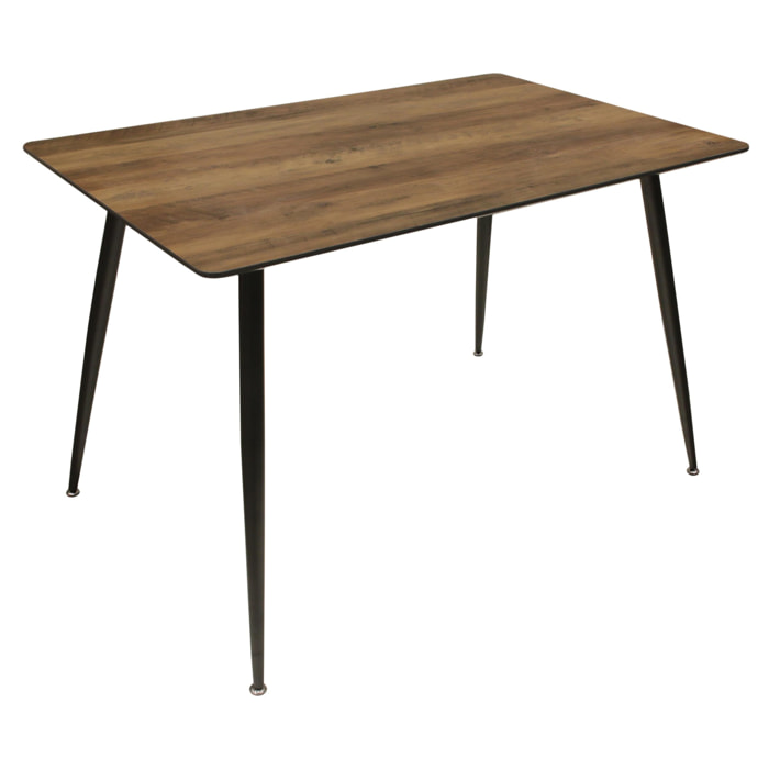 Table à manger rectangulaire en bois et métal noir Valley - 9117
