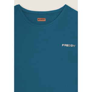 T-shirt tecnica con maniche ad aletta e profili a contrasto