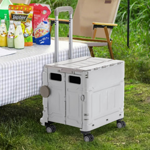 Carrito de almacenaje Plegable 43,5x44x93cm con 4 ruedas giratorias de 360º color Gris-56L