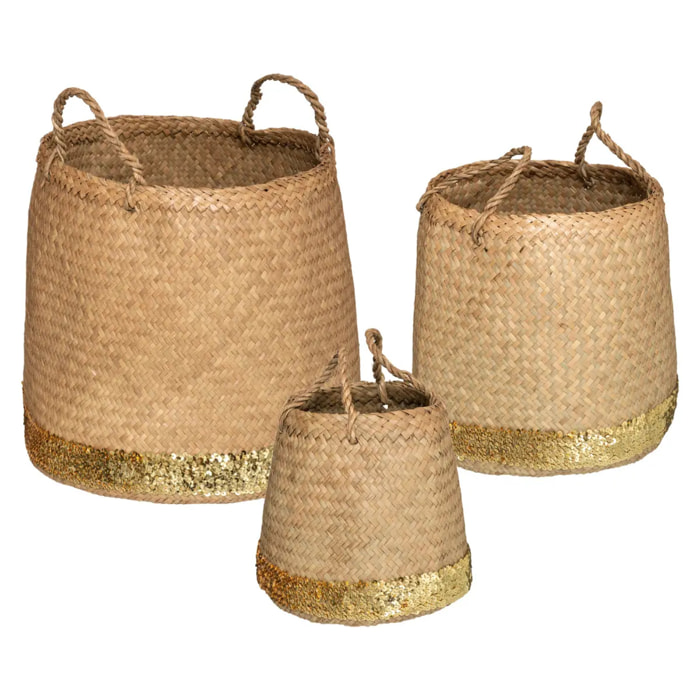 Panier Sequins Rond x 3