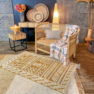 Tapis en laine et coton safran 90x150cm  TOKAT