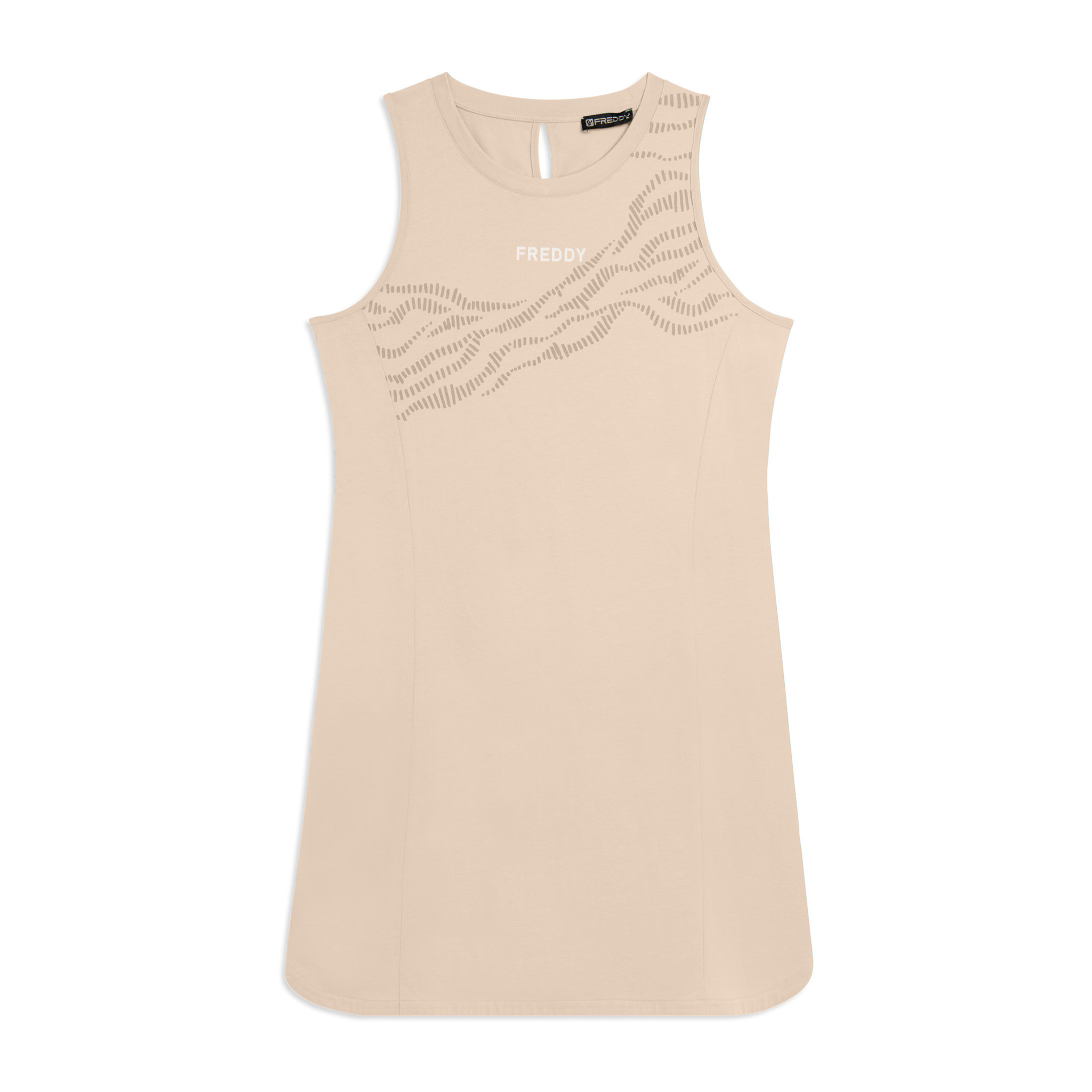 Abito con Motivo Grafico e Dettaglio Cut-Out