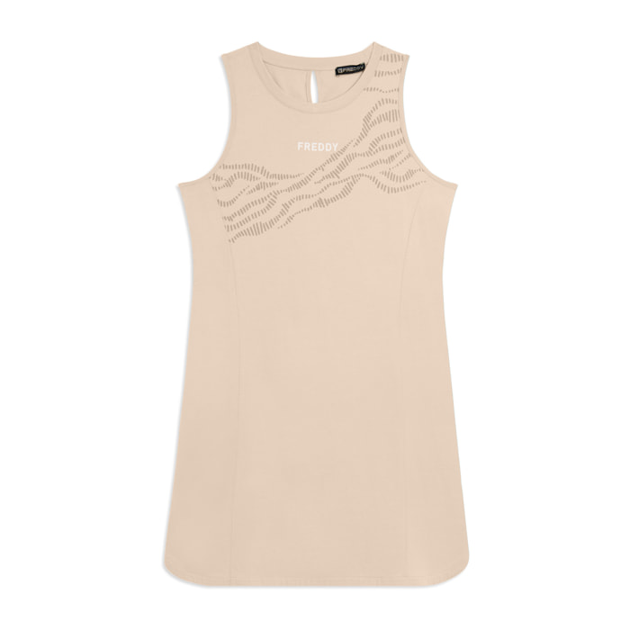 Abito con Motivo Grafico e Dettaglio Cut-Out