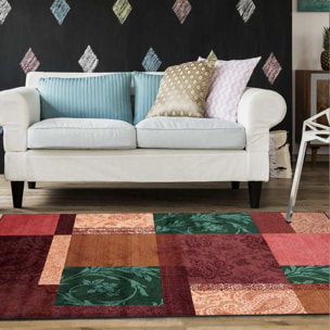 Petit tapis d'entrée motif ethnique patchwork