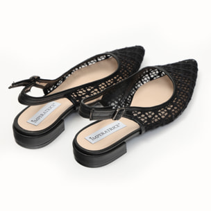 Ballerine slingback in rete ricamata