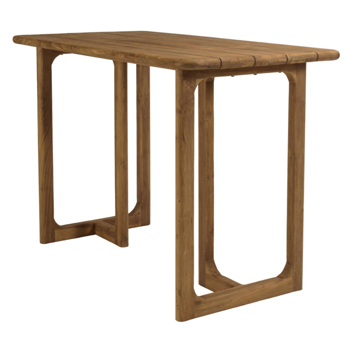 COLINE - Bar de jardin 160x80cm en bois de teck recyclé couleur naturelle (2 COLIS)