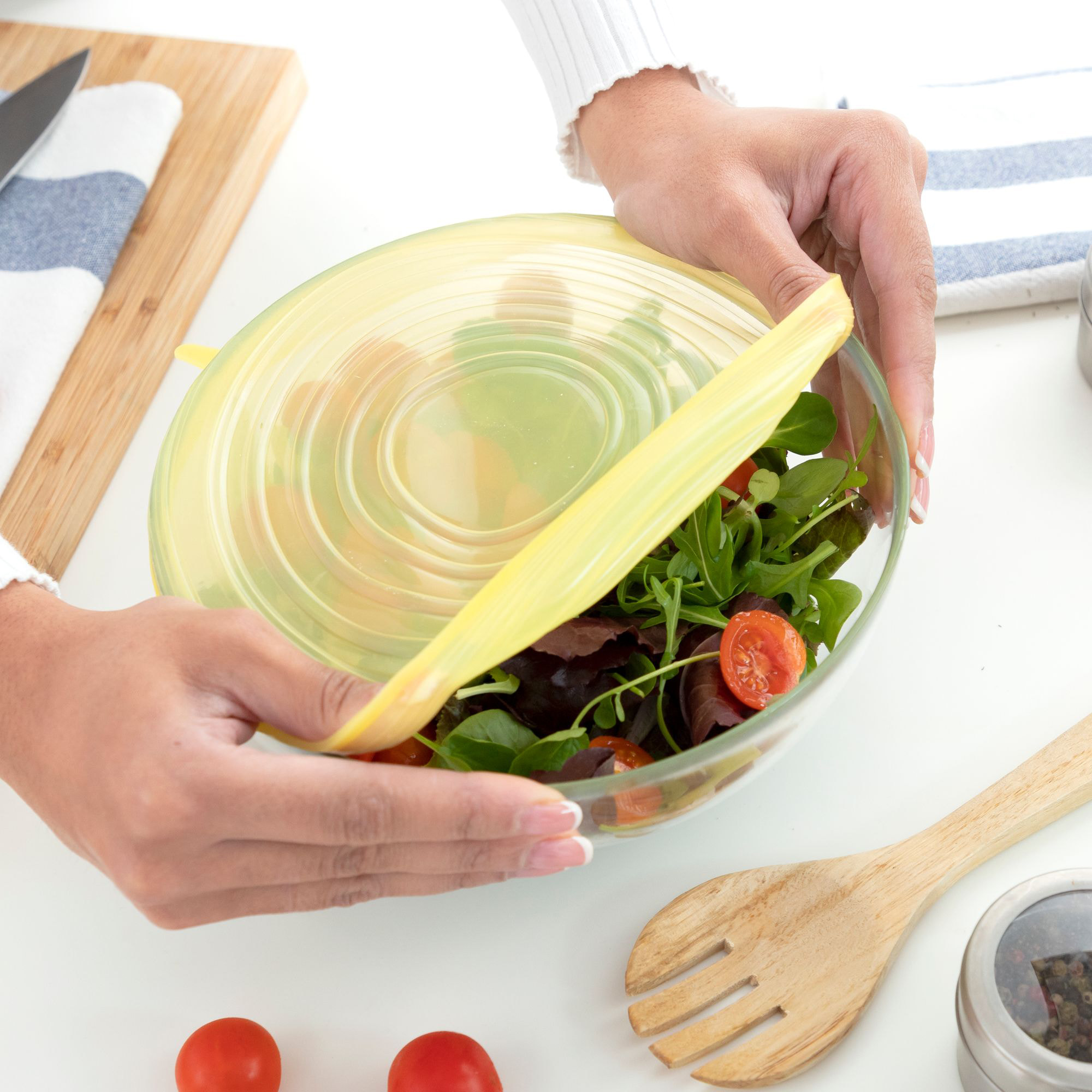 Set di 10 coperchi da cucina riutilizzabili e regolabili Lidyc - trasparente