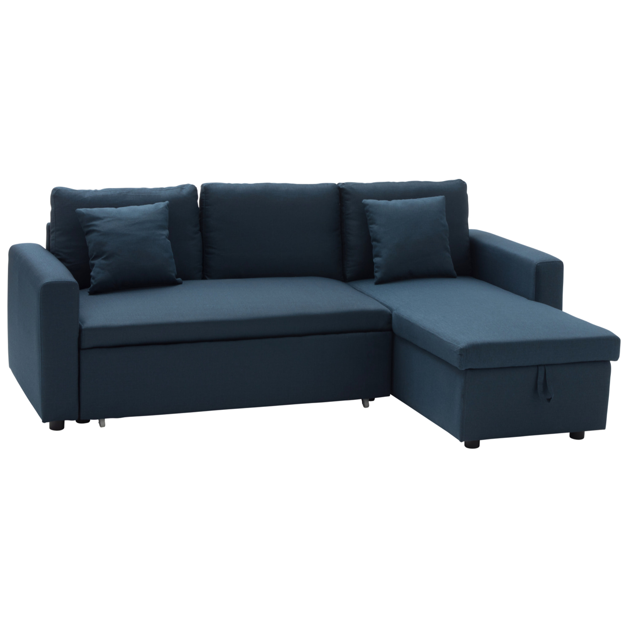 Canapé d'angle convertible CLARK 3 places bleu