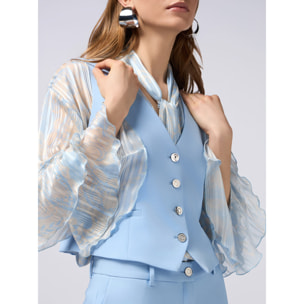 Oltre - Gilet in tessuto tecnico - Azzurro