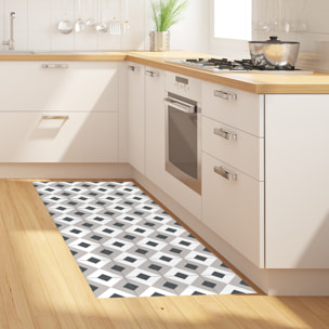Alfombra de vinilo Pascal 66x100 cm - PVC antideslizante, vinilica para cocina o salón, lavable, estilo geométrico