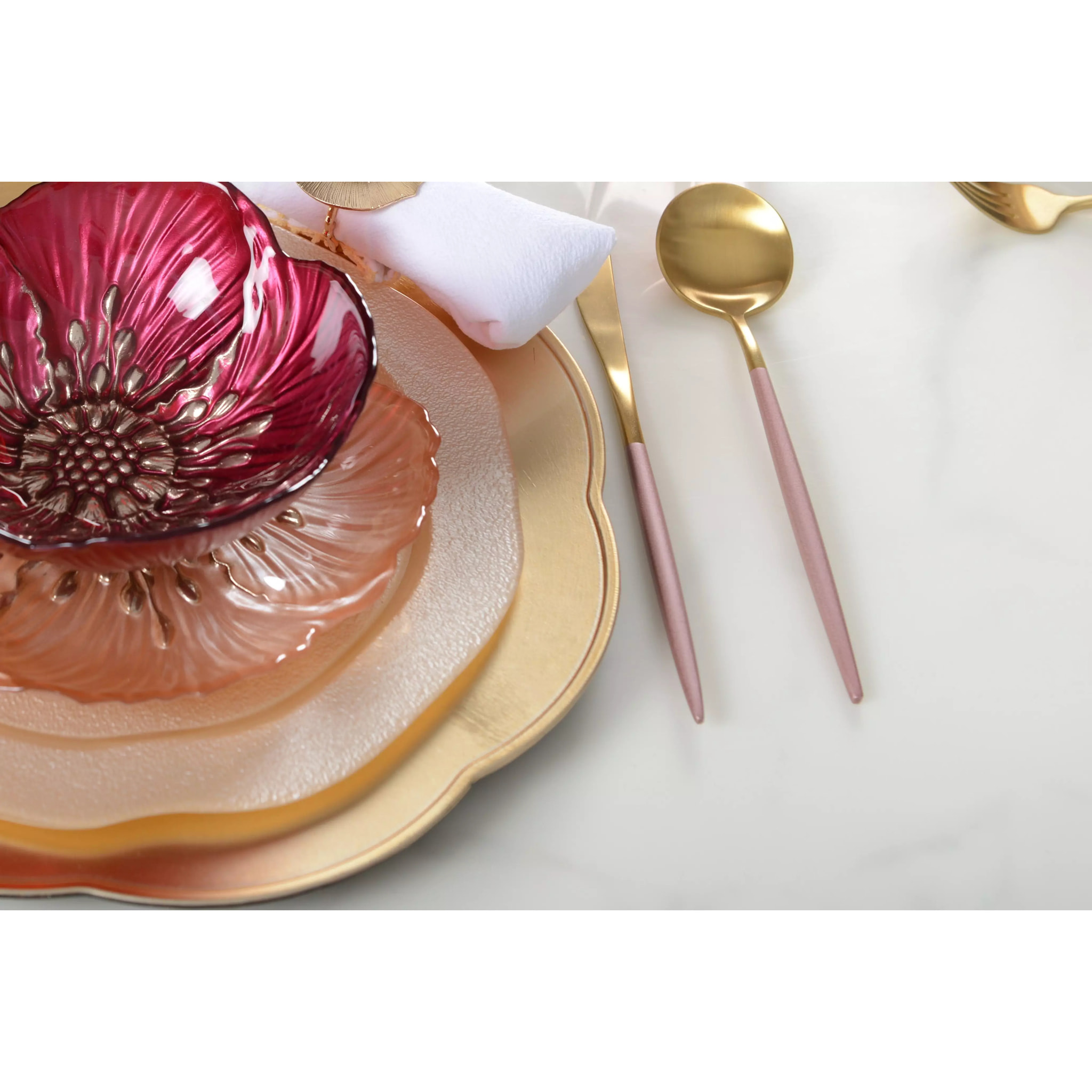Lot de 6 Dessous d'assiette doré vague