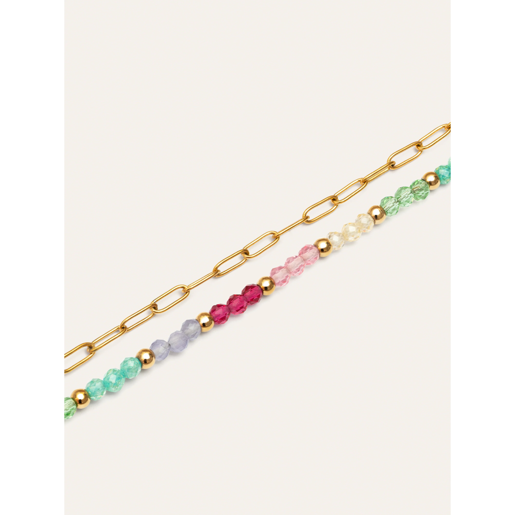 Bracciale Doble Dye Dots Pastel Acciao Placcato Oro