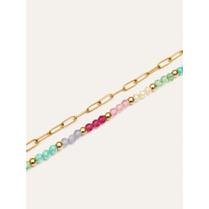 Bracciale Doble Dye Dots Pastel Acciao Placcato Oro