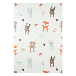 Tapis intérieur enfant blanc imprimé animaux RAVON