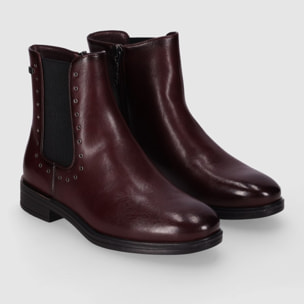 Botines - Vino - Tacón: 3 cm
