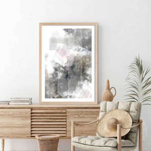 Affiche Melva Stripes Affiche + cadre en bois - Chêne