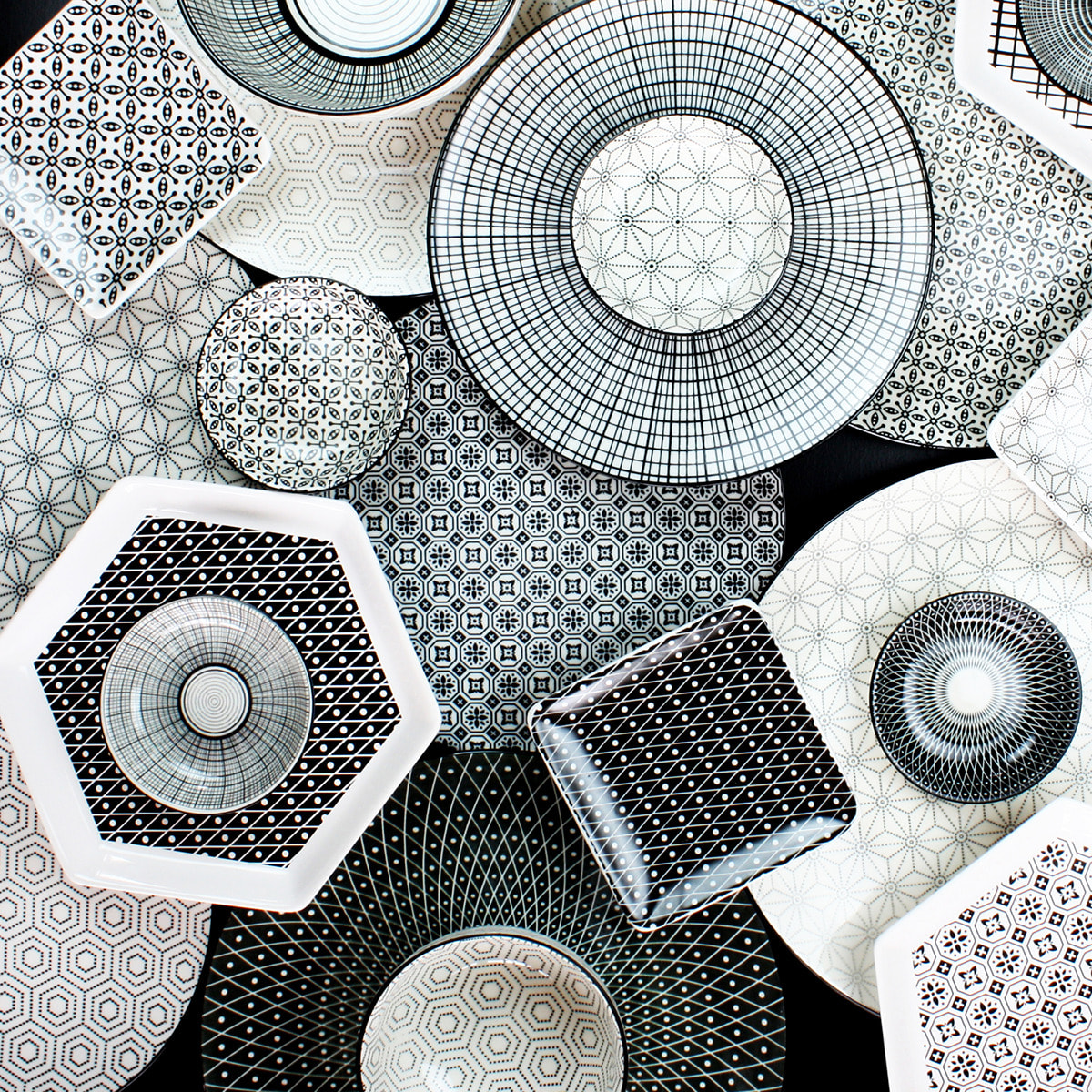 Lot de 6 assiettes à dessert, design 2, KOMAE