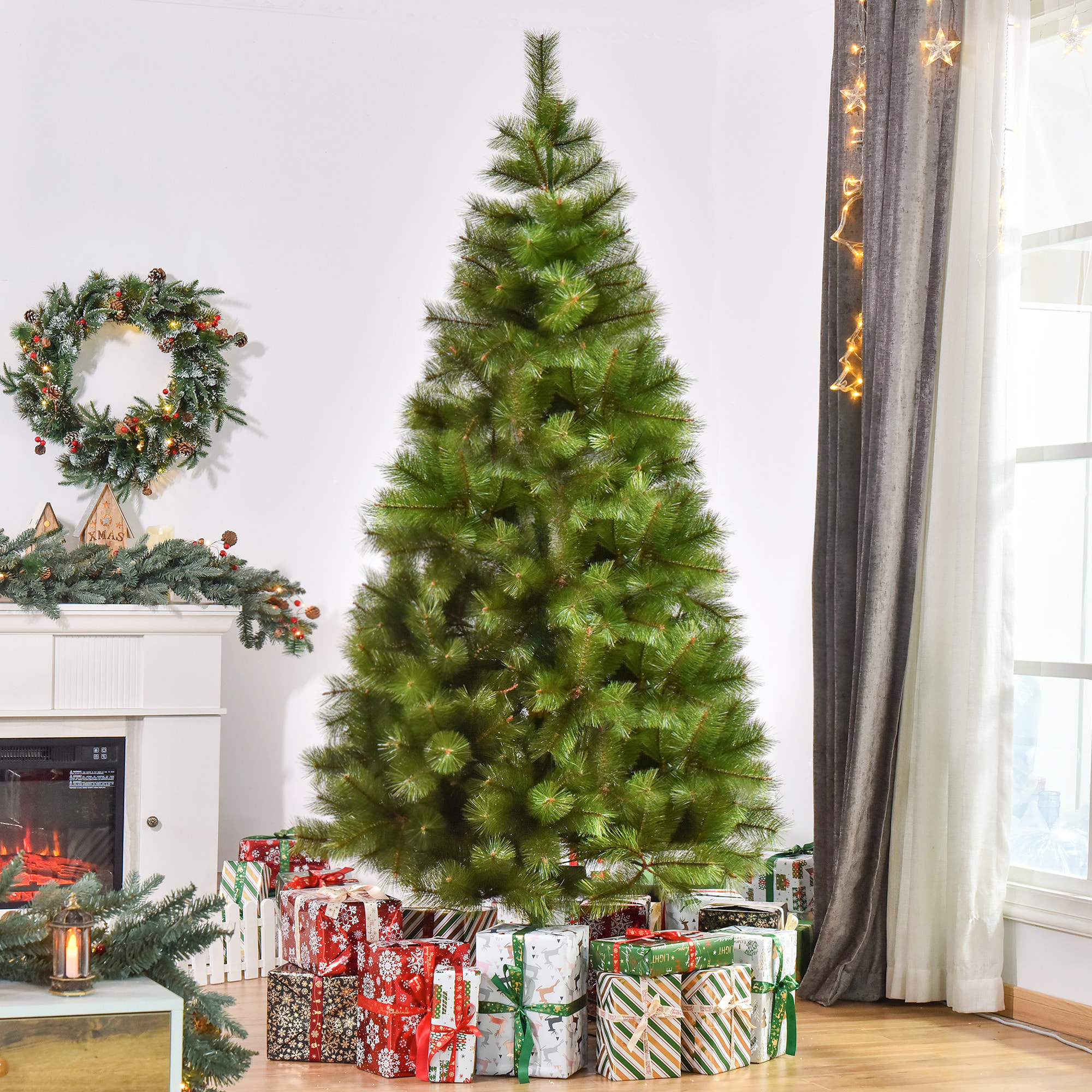 árbol de Navidad Artificial 90x210cm Verde