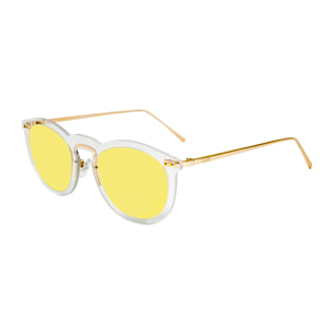 Gafas de sol OCEAN BERLIN - Blanco transparente / De espejo dorado y patillas de metal dorado mate