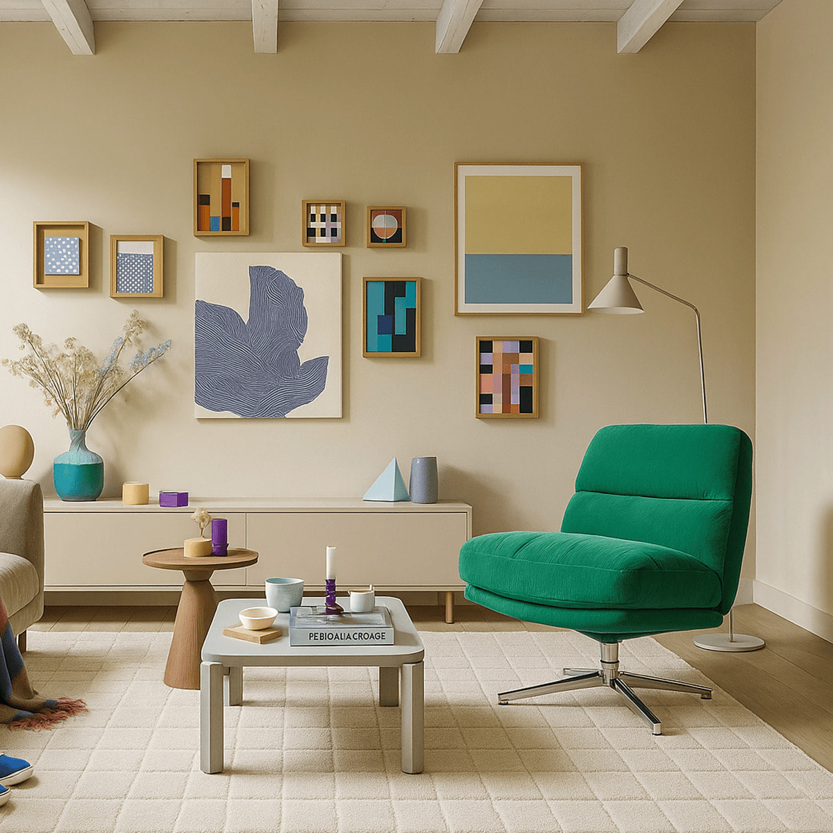 Fauteuil pivotant en velours cotelé et piètement chromé - JULIA