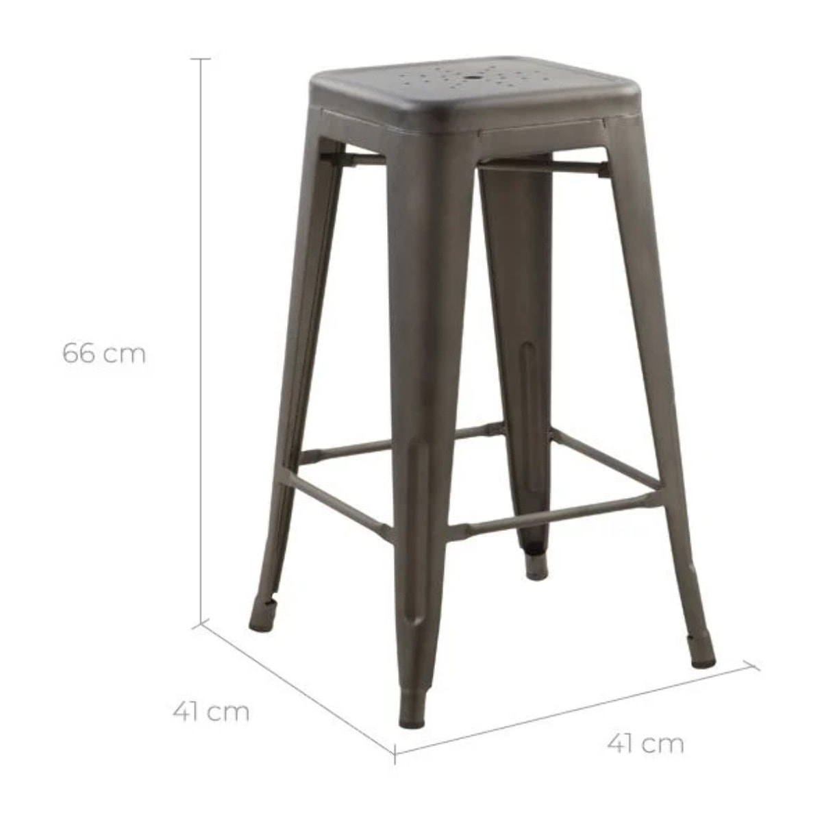 Lot de 2 tabourets pour îlot central 66 cm en métal gris mat - Indus