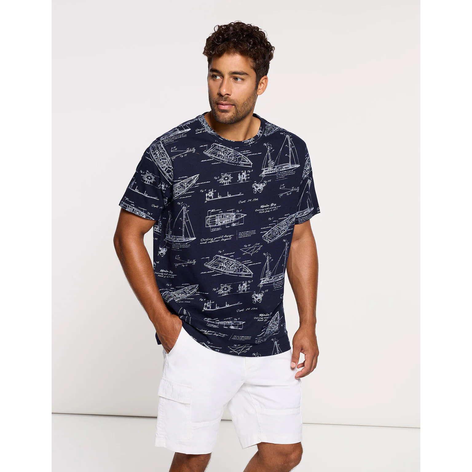 Camiseta Manga Corta Azul Marino - Slaapy