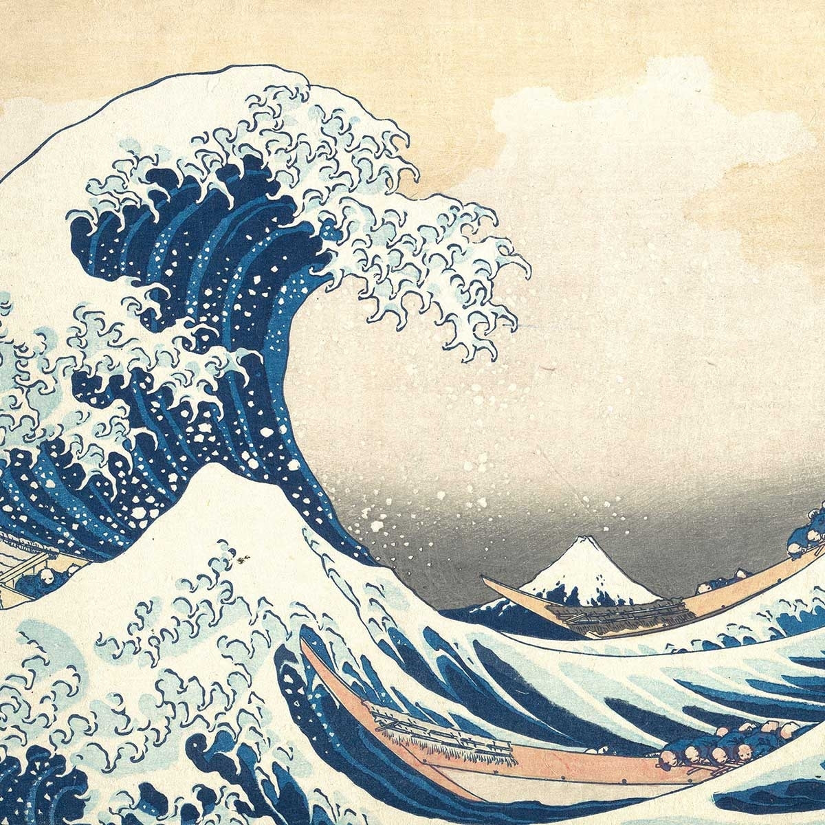 Tableau reproduction d'art La vague de Kanagawa par Hokusai Toile imprimée