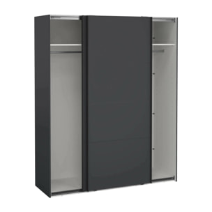 Armadio multiuso 2 ante Gomer, Mobile multifunzionale, Mobiletto scarpiera, Guardaroba porta scarpe, 179x65 h220 cm, Grigio