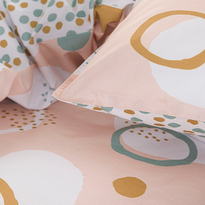 Parure housse de couette réversible 3pcs 100% coton 57fils sunshine