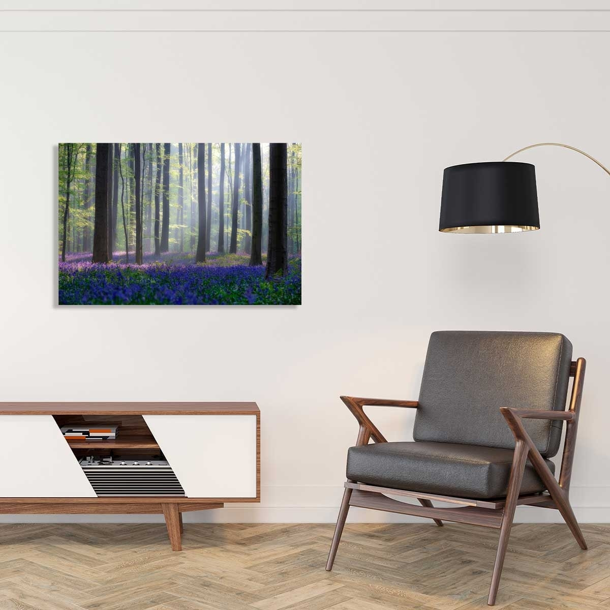 Tableau nature jacinthes et sous-bois Toile imprimée