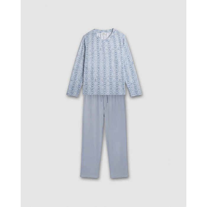 Pijama largo suave zuberi índigo