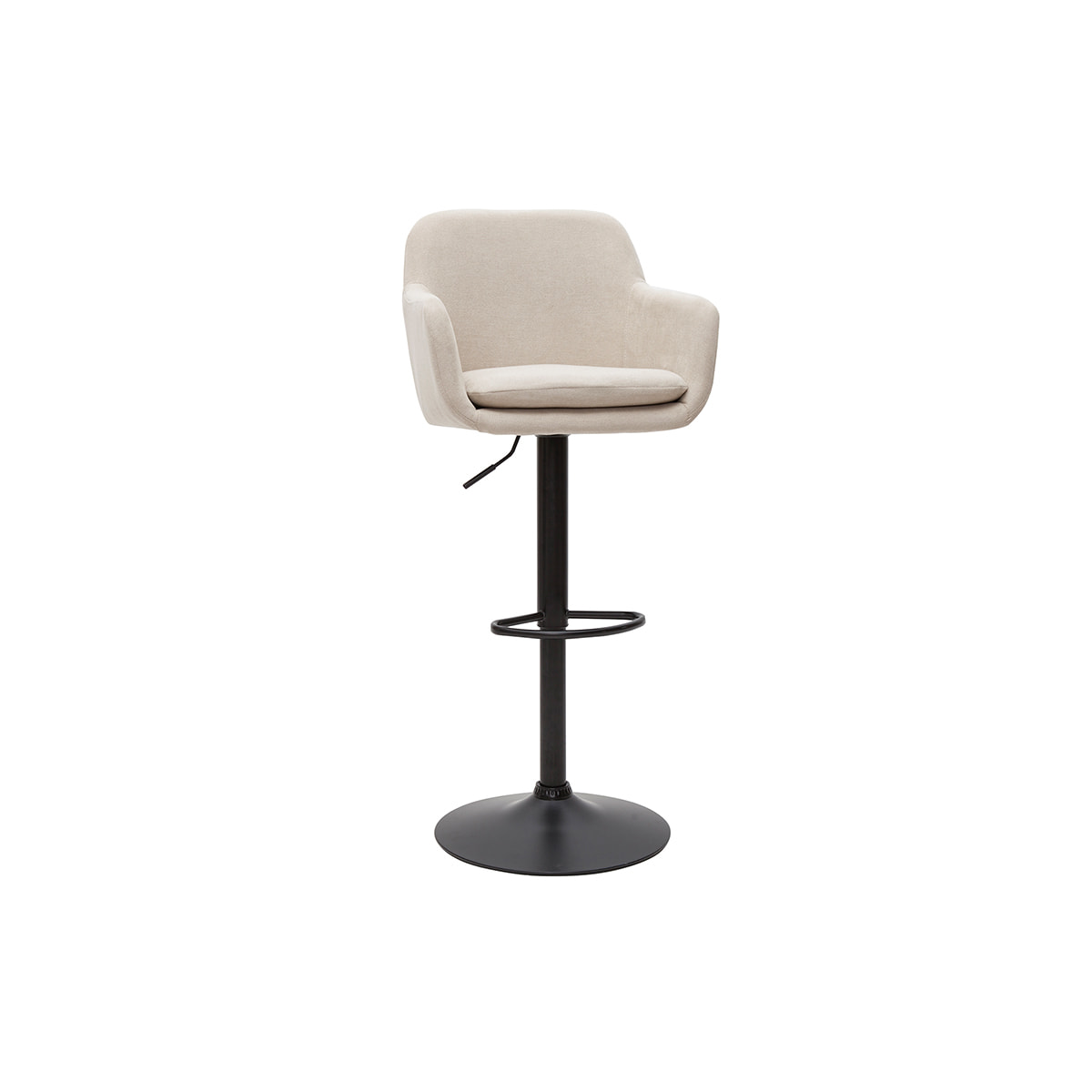 Tabourets de bar réglables tissu effet velours beige et métal (lot de 2) AMIKA