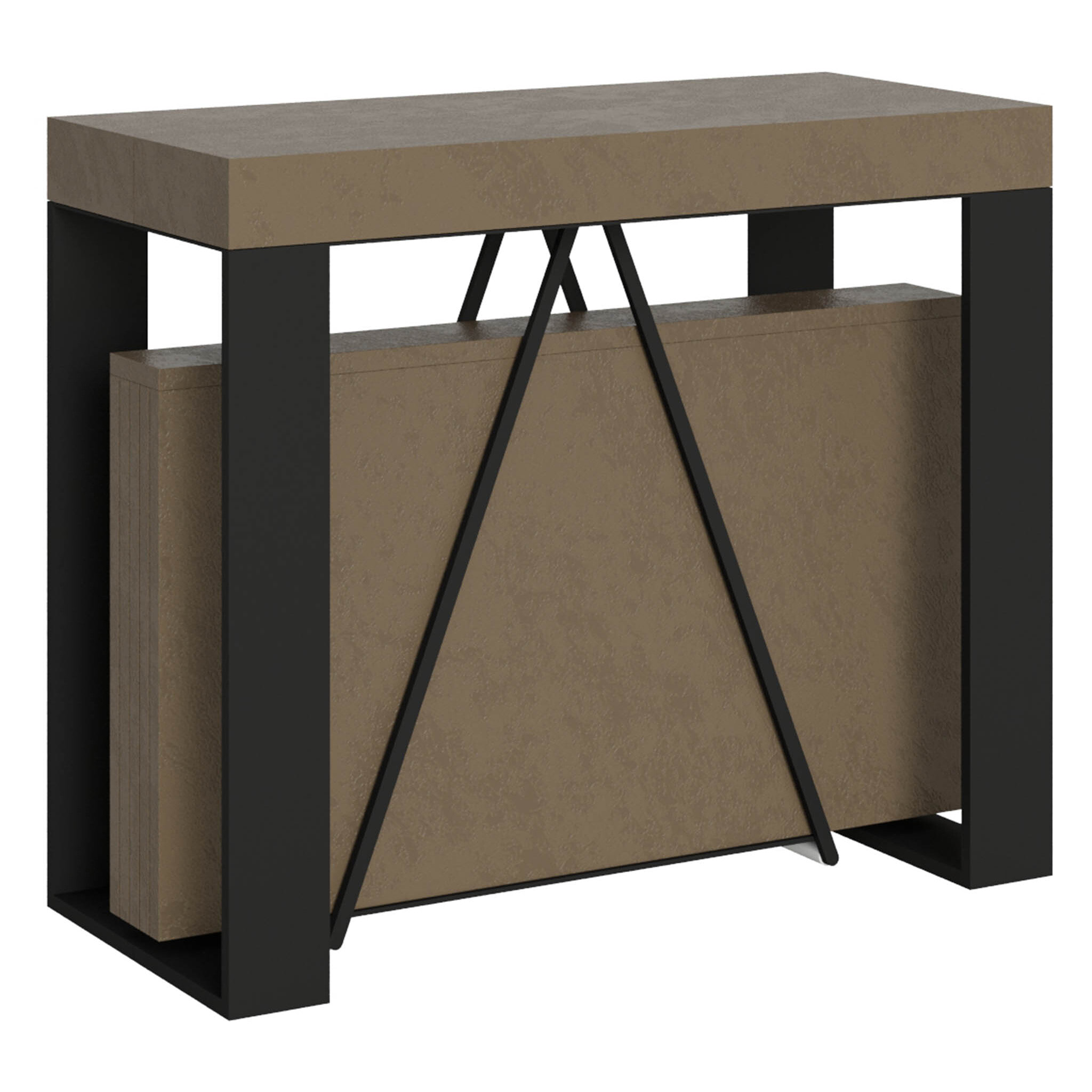 Consolle allungabile 90x40/196 cm Zamat Small tortora telaio antracite