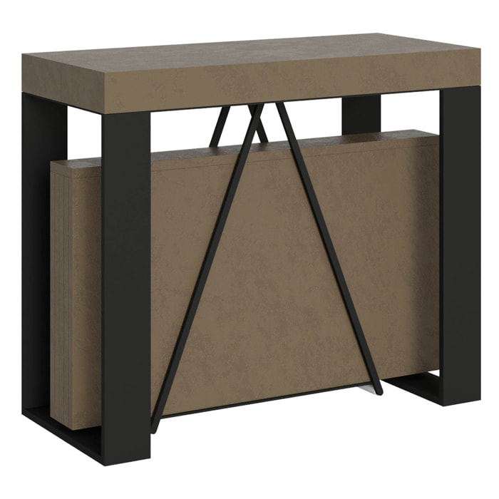 Consolle allungabile 90x40/196 cm Zamat Small tortora telaio antracite