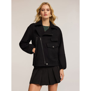 Motivi - Caban in panno misto lana - Nero