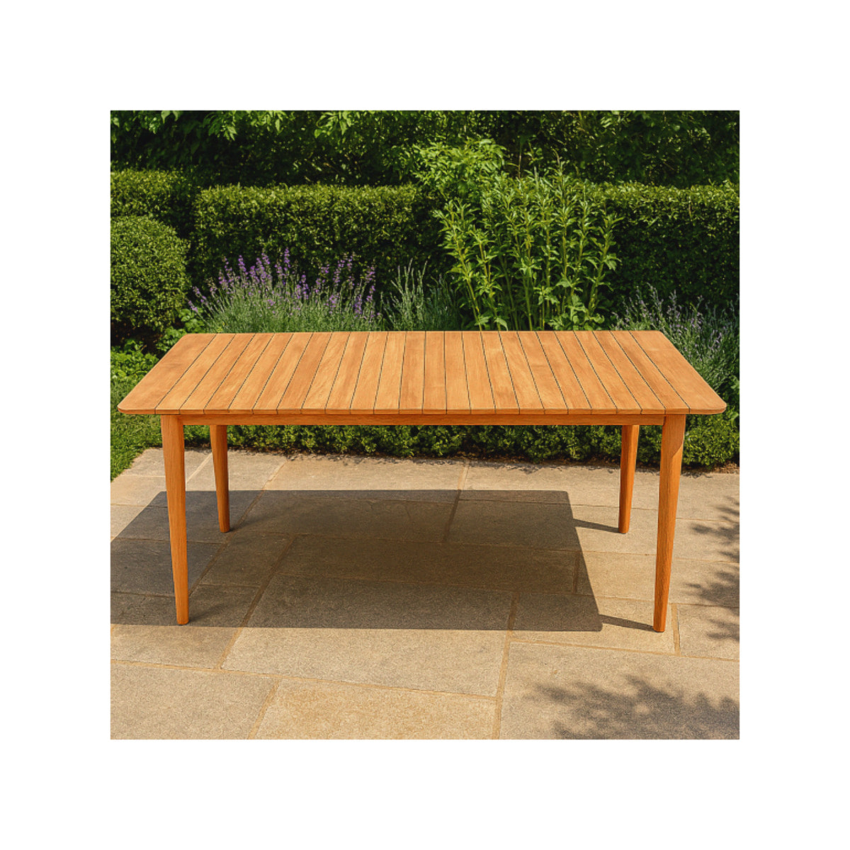 Table de jardin rectangulaire L. 150 cm en bois de teck massif - TECKIA
