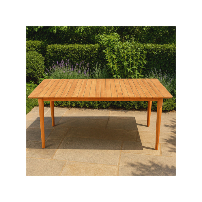 Table de jardin rectangulaire L. 150 cm en bois de teck massif - TECKIA