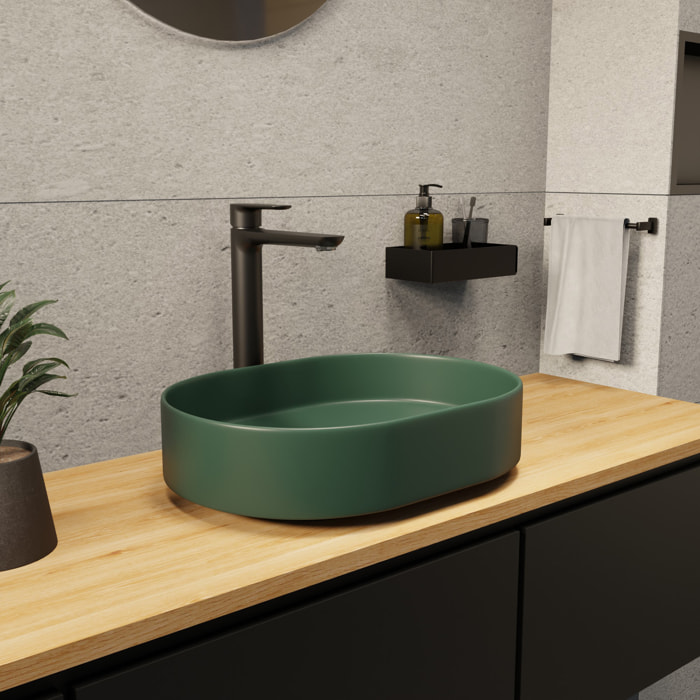 PixL 50x36,5x12 cm vasque à poser + Swiss Aqua Technologies Mood mitigeur lavabo XL + Ceramia PixL bonde (CEPX50GEMSAT285C)