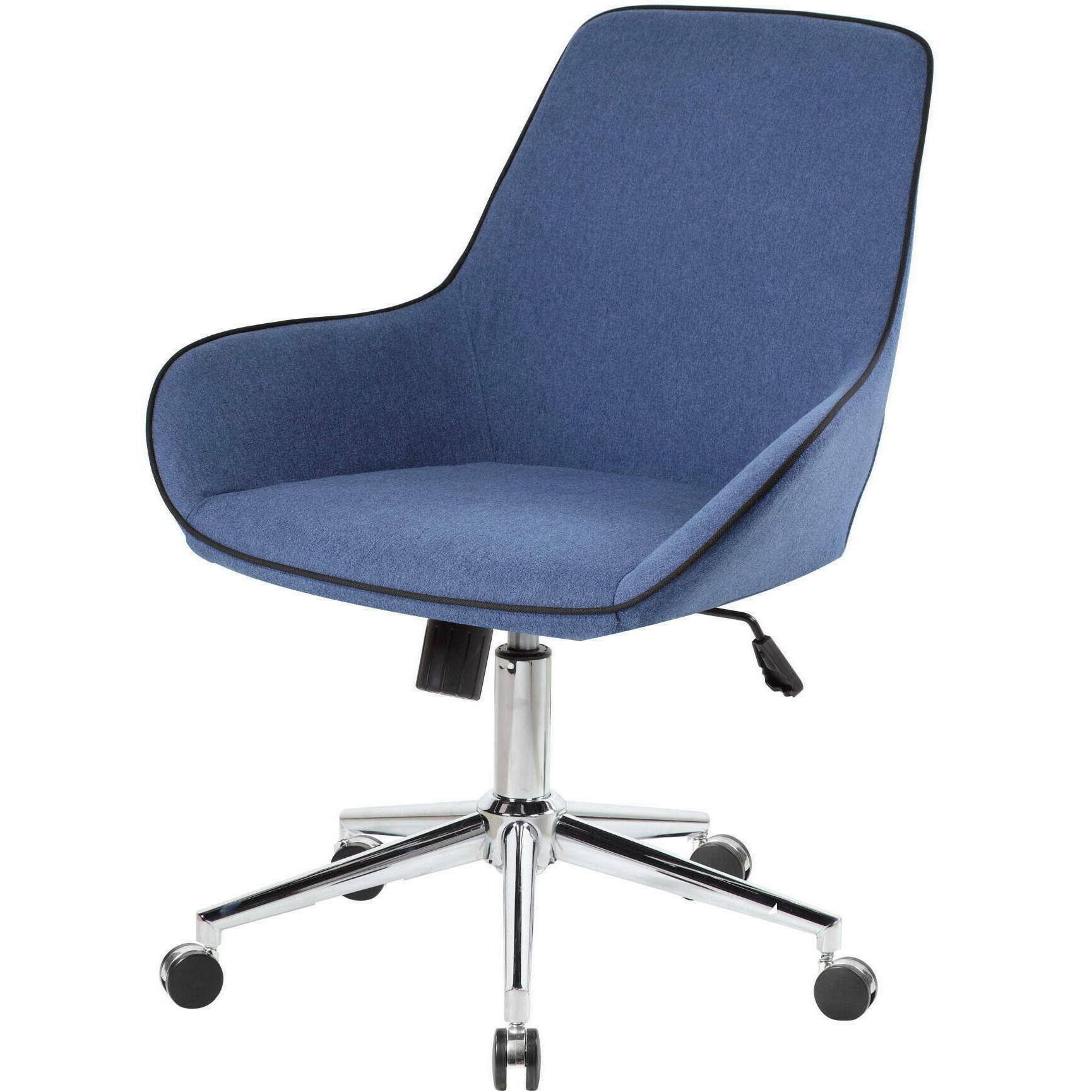 Sedia da ufficio Darwin, Poltrona operativa con ruote, Seduta ergonomica da ufficio, 66x59h98 cm, Blu