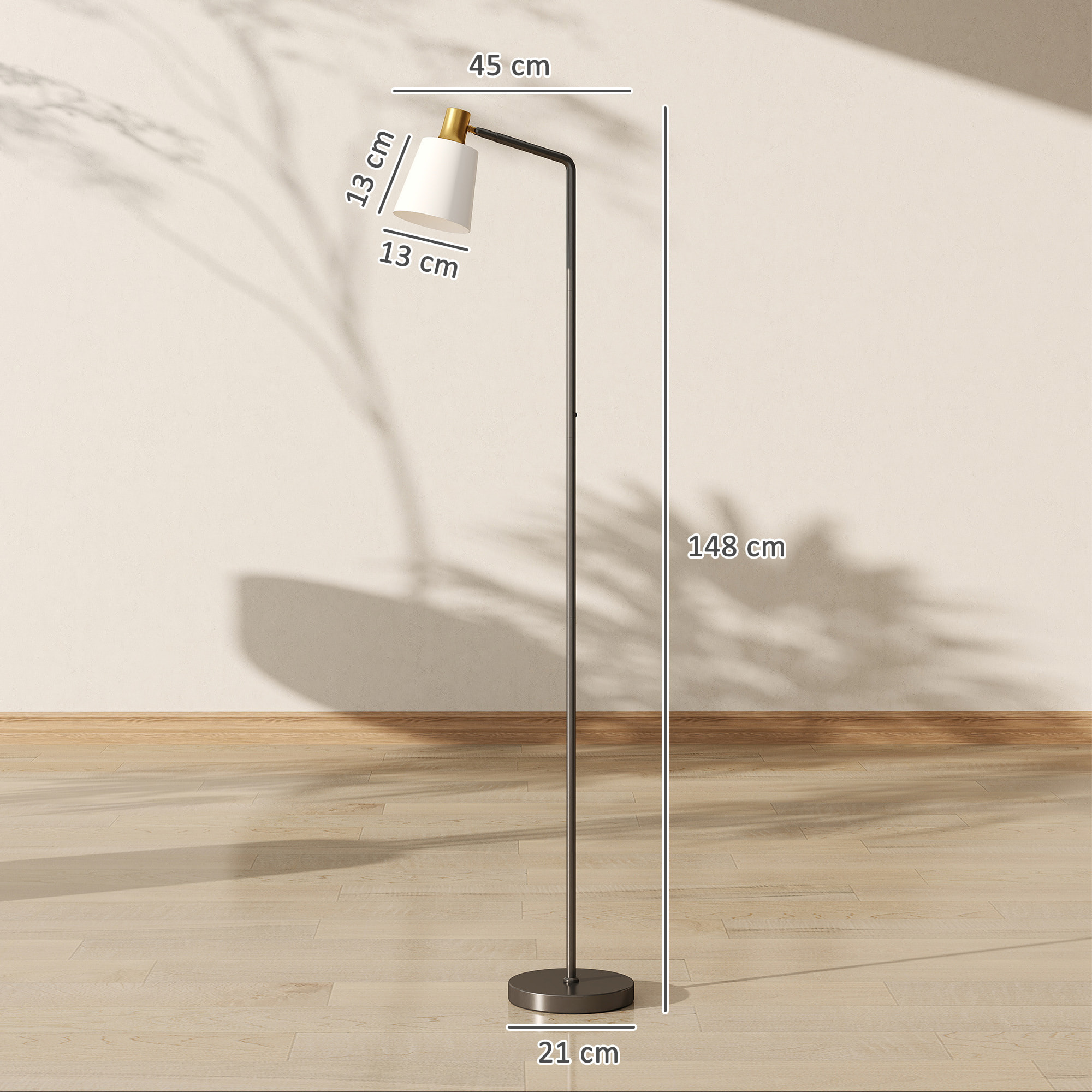 Lampadaire rétro réglable ampoule incluse noir doré