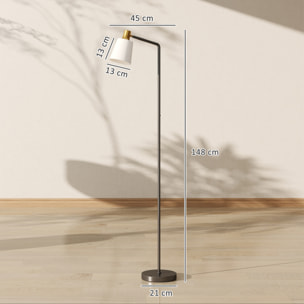 Lampadaire rétro réglable ampoule incluse noir doré