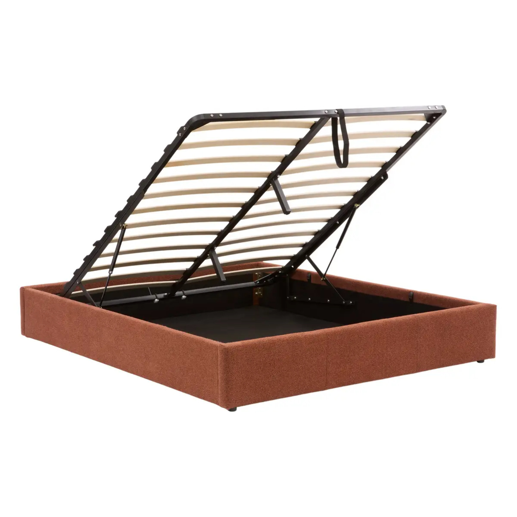 Lit coffre Luna rectangulaire 160x200cm terracotta