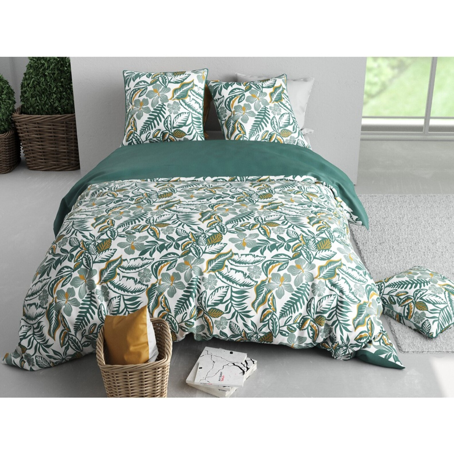 Parure Housse De Couette 3pcs 100% Coton 57 Fils SALLY