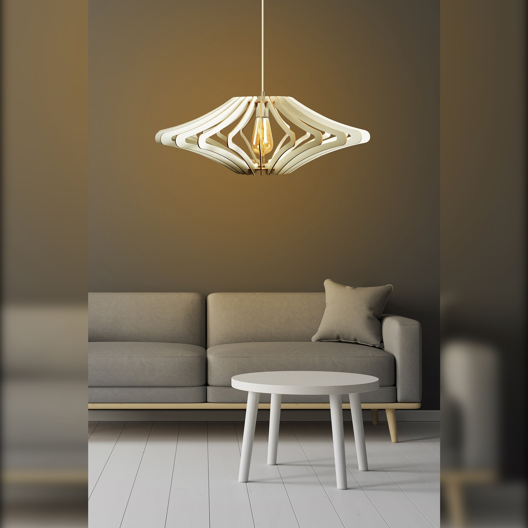 Lámpara de techo, mdf, blanco, colección Covadonga, 59x59x55, casquillo E 27 Max 45 - 60