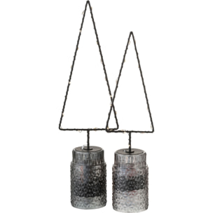 J-Line décoration Sapin de Noël Ouvert - métal - noir - medium - LED