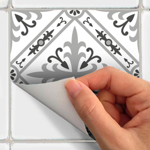 Stickers muraux - Sticker Mural Carrelage adhésif Cuisine Salle de Bain - 30 STICKERS CARRELAGES AZULEJOS LOLA